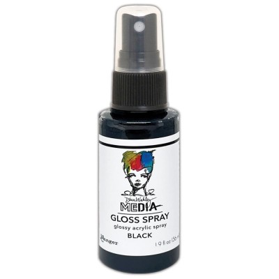 Dina Wakley -  «Acrylic Gloss Sprays» couleur «Black» 2 oz